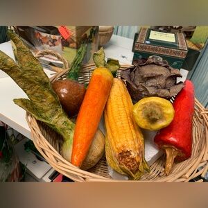 Decorative vintage paper-mache Harvest Basket - Multicolor Home Accent